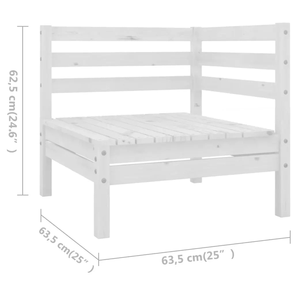 Set Salotto da Giardino 6 pz | Set di Mobili da Esterno in Legno Massello di Pino Bianco
