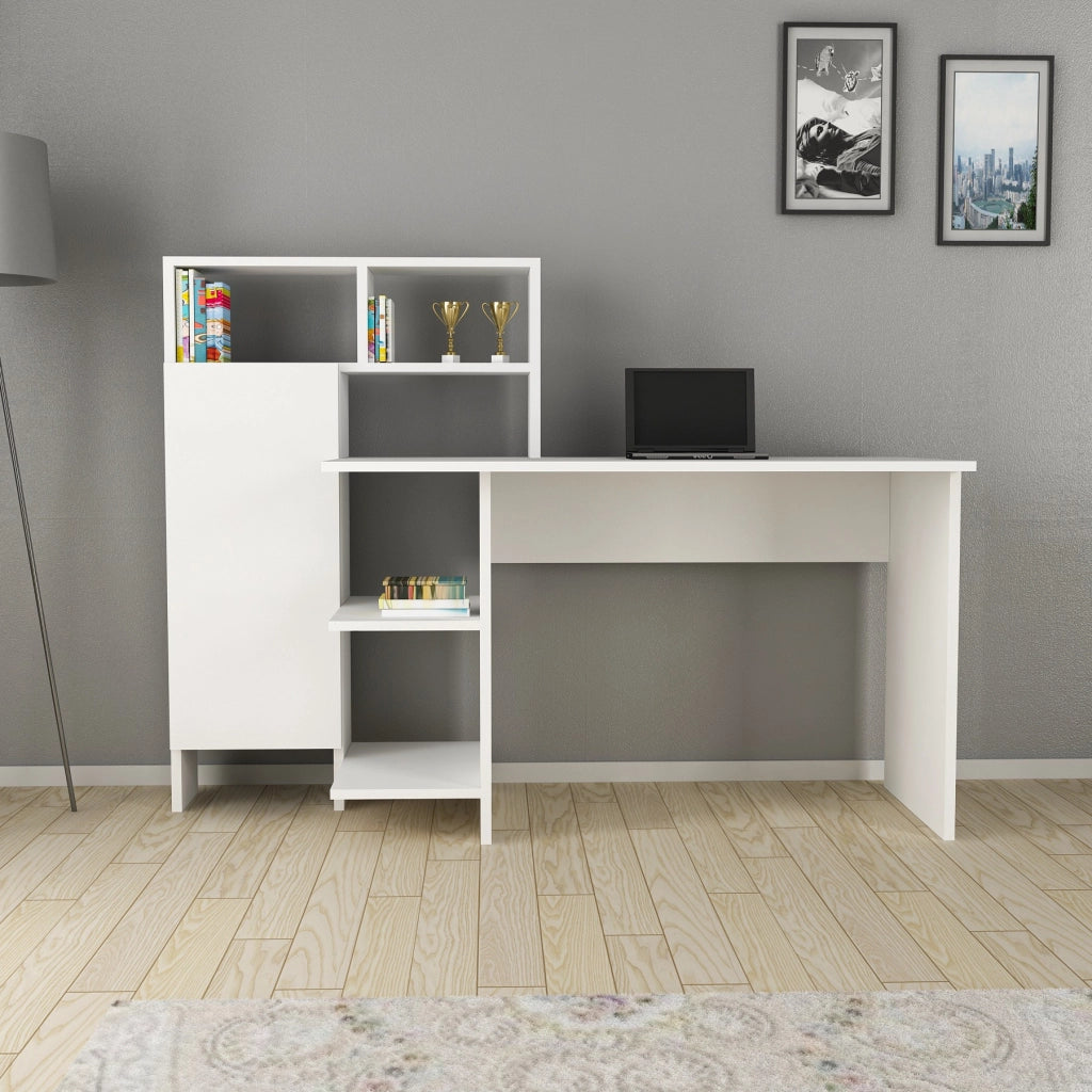 Scrivania in legno "Bugra" - 135 x 60 x 111 cm - Bianco