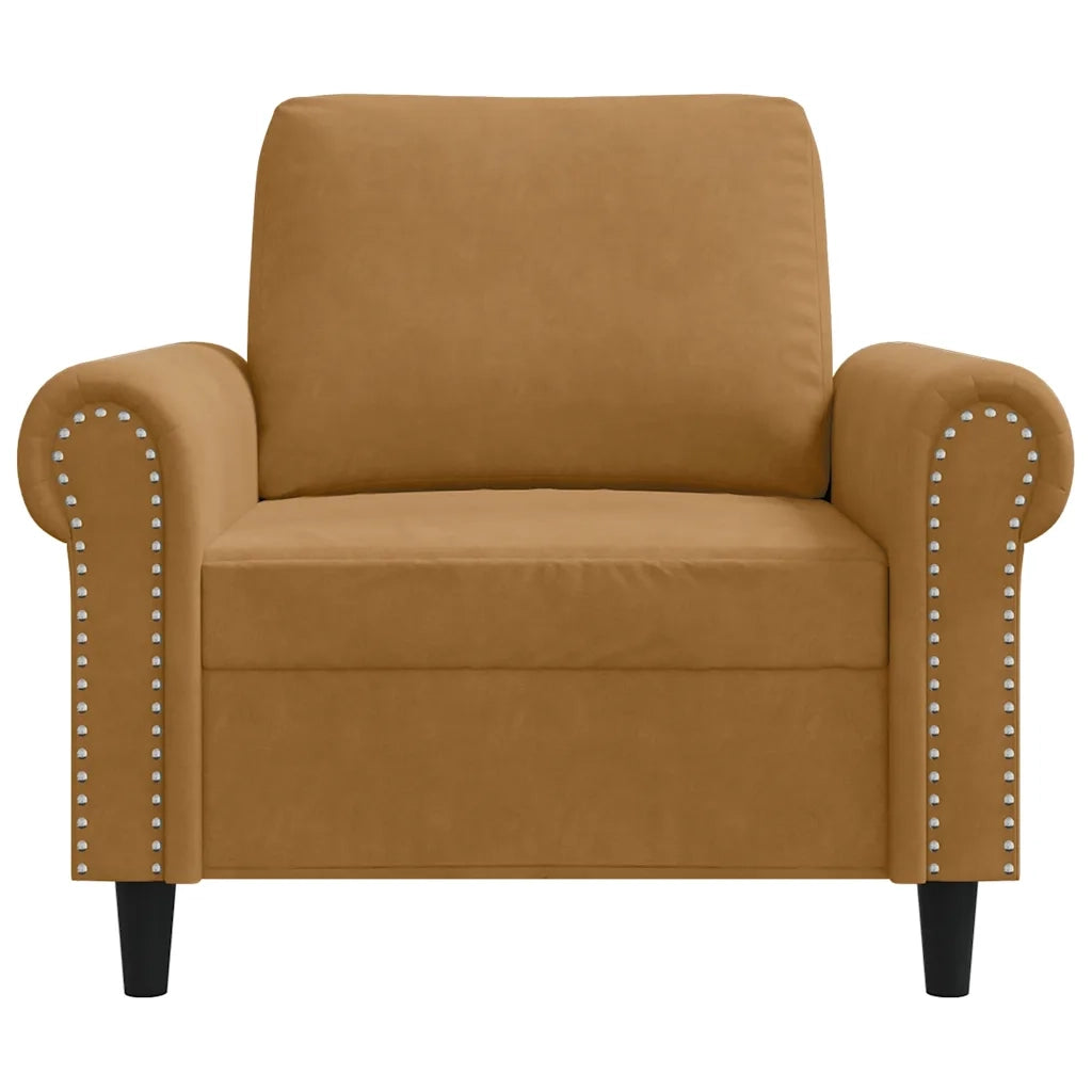 Poltrona Marrone 60 cm Velluto 359516
