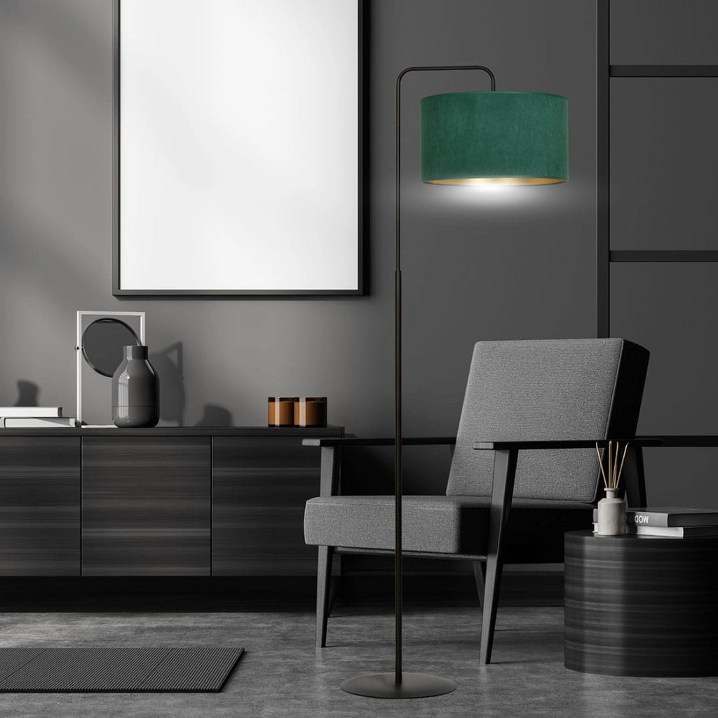 Lampada da terra Emibig Hilde verde nero oro E27 150 cm