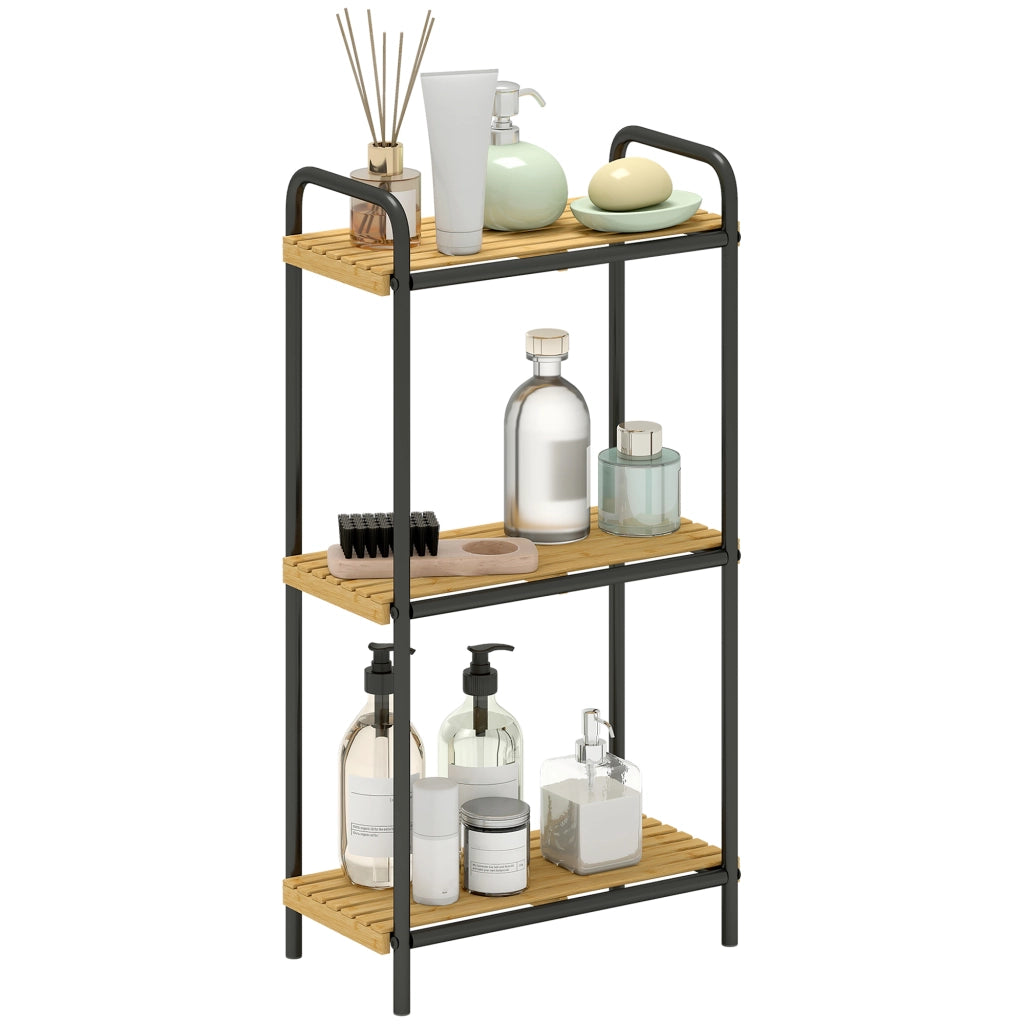 Mobile Bagno Bamb¨´ con Ripiani Aperti ¨C Minimal ¨C Bianco 41,5x21,5x77,5 cm