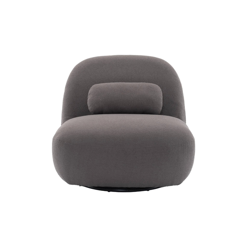 Poltrona girevole 360° bouclé, grigio