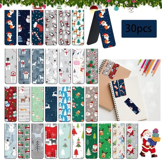 Leggii per libri magnetici - 30 pezzi - Etichette decorative per libri - Marcatori per libri - Ideali per lettori - Ideale regalo di Natale