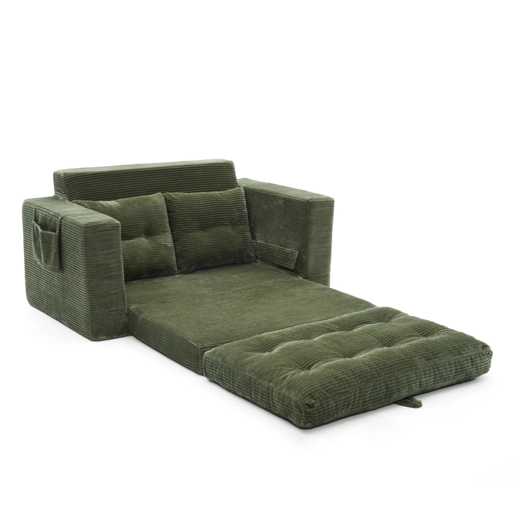 Divano 2 Posti con Braccioli Allargati e Tasche Laterali ¨C MINIMAL ¨C Verde