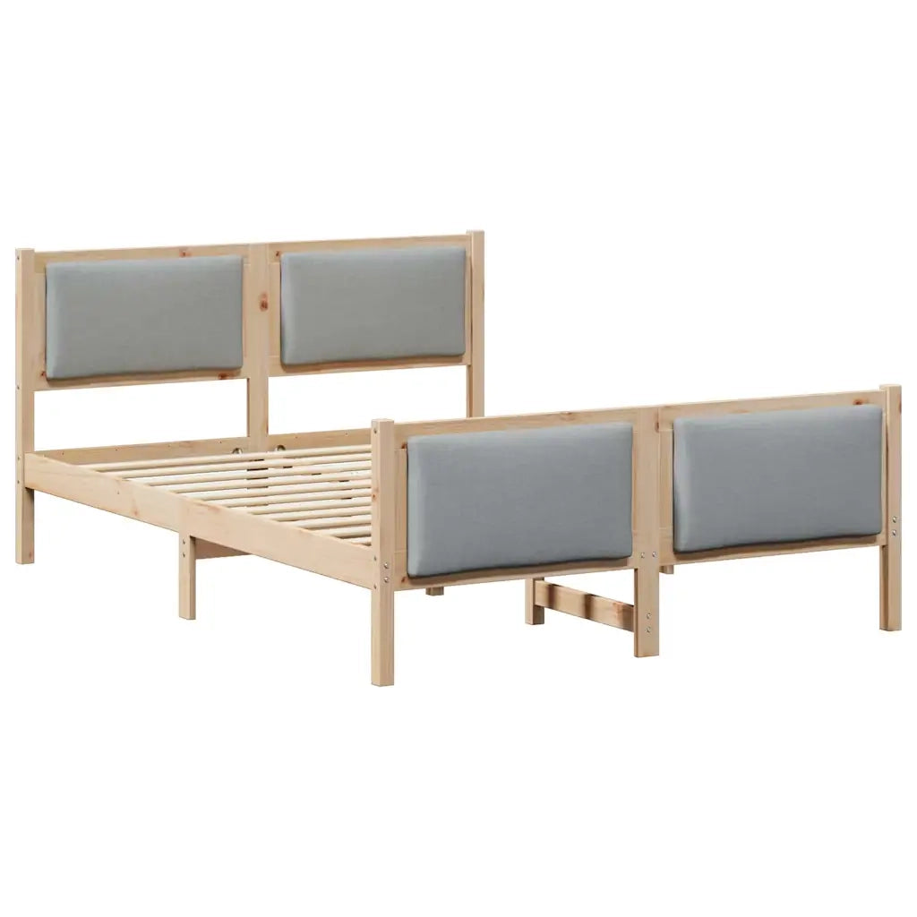 Struttura del letto-Giroletto Grigio chiaro 135 x 190 cm Tessuto 317582