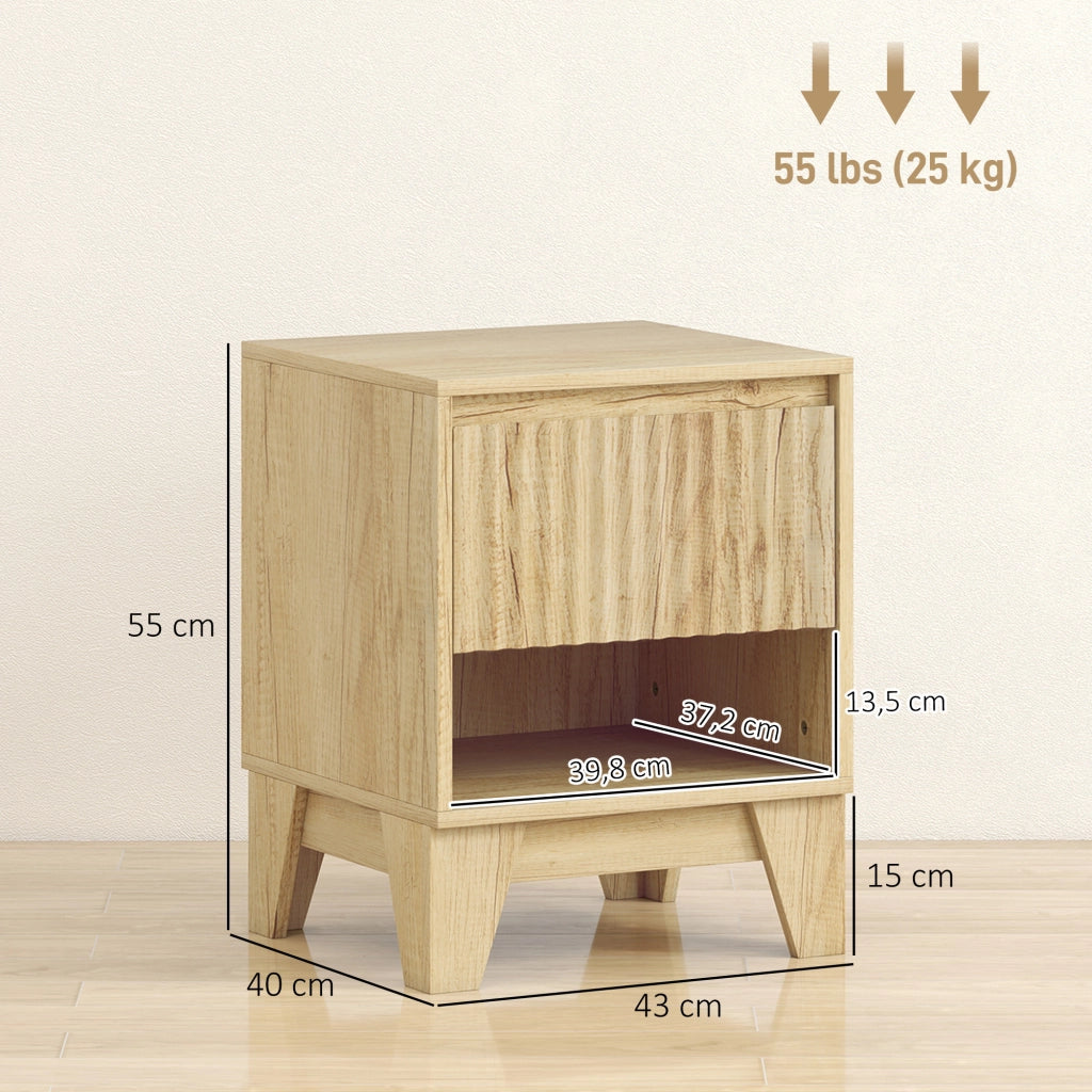 Tavolino da notte ¨C zephmum ¨C 43x40x55cm naturale