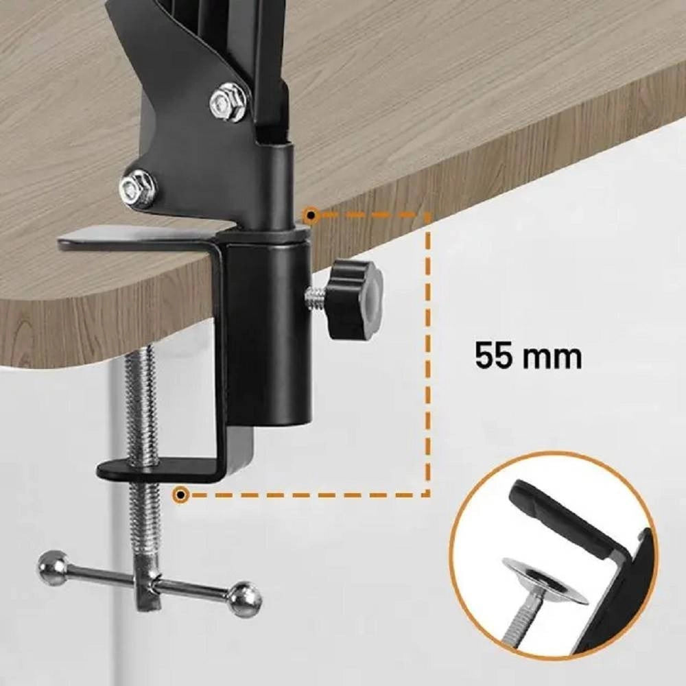 Trade Shop - Staffa Braccio Sospensione In Metallo Supporto Microfono Clip Scrivania Hd3283 -