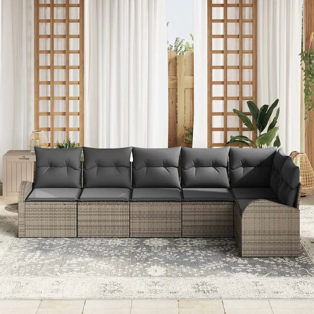 Set Divano da Giardino Grigio polyrattan 3346059