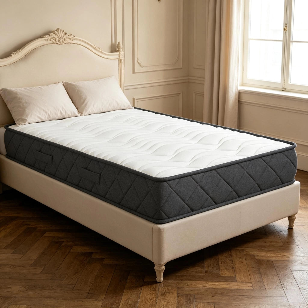 MATERASSO 190x90 cm Memory Foam Bianco e Grigio in Poliestere
