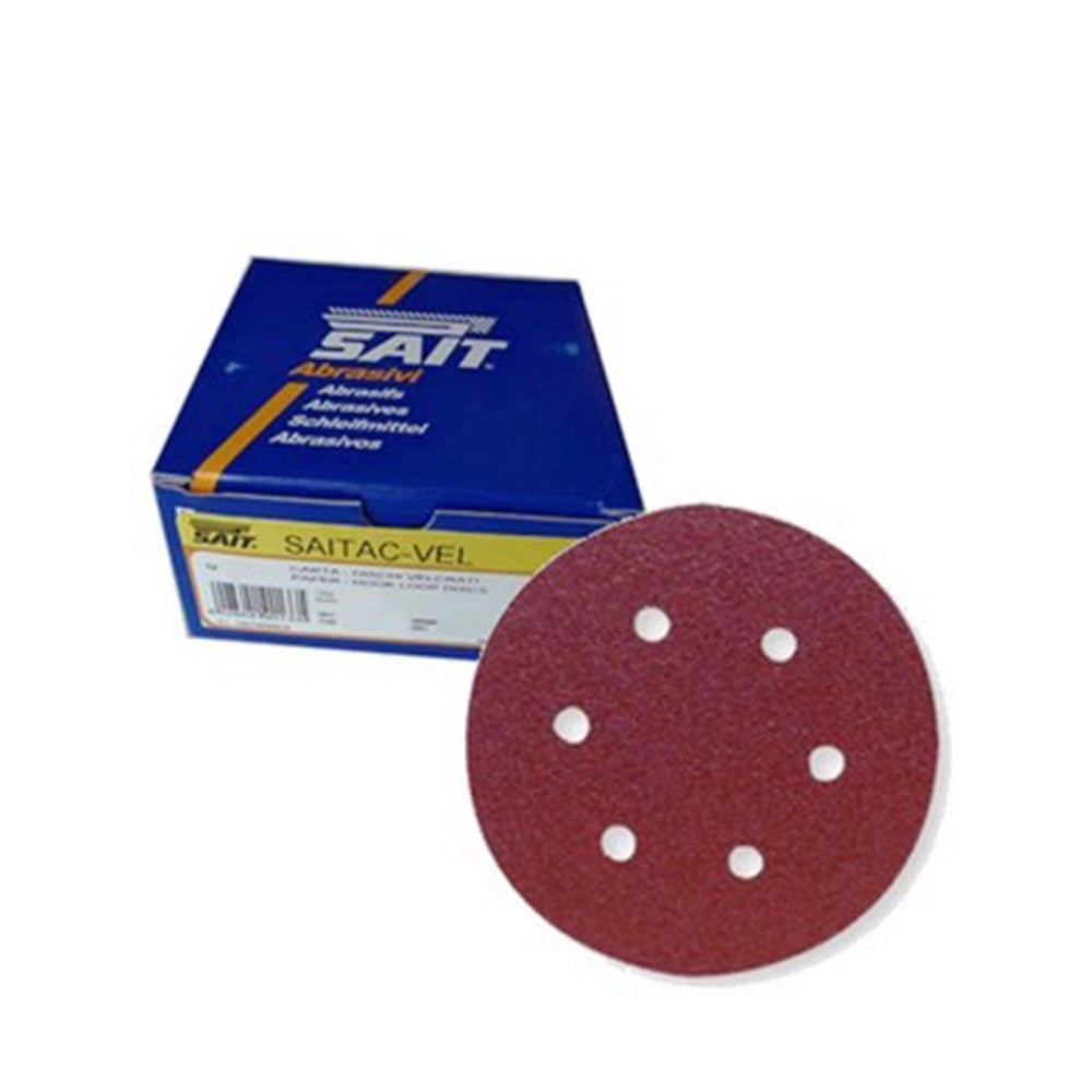 Trade Shop - Dischi Velcrati 150 Mm Sait In Varie Grane Abrasivi Per Lavorazioni Di Carteggio -   -grana P220    -