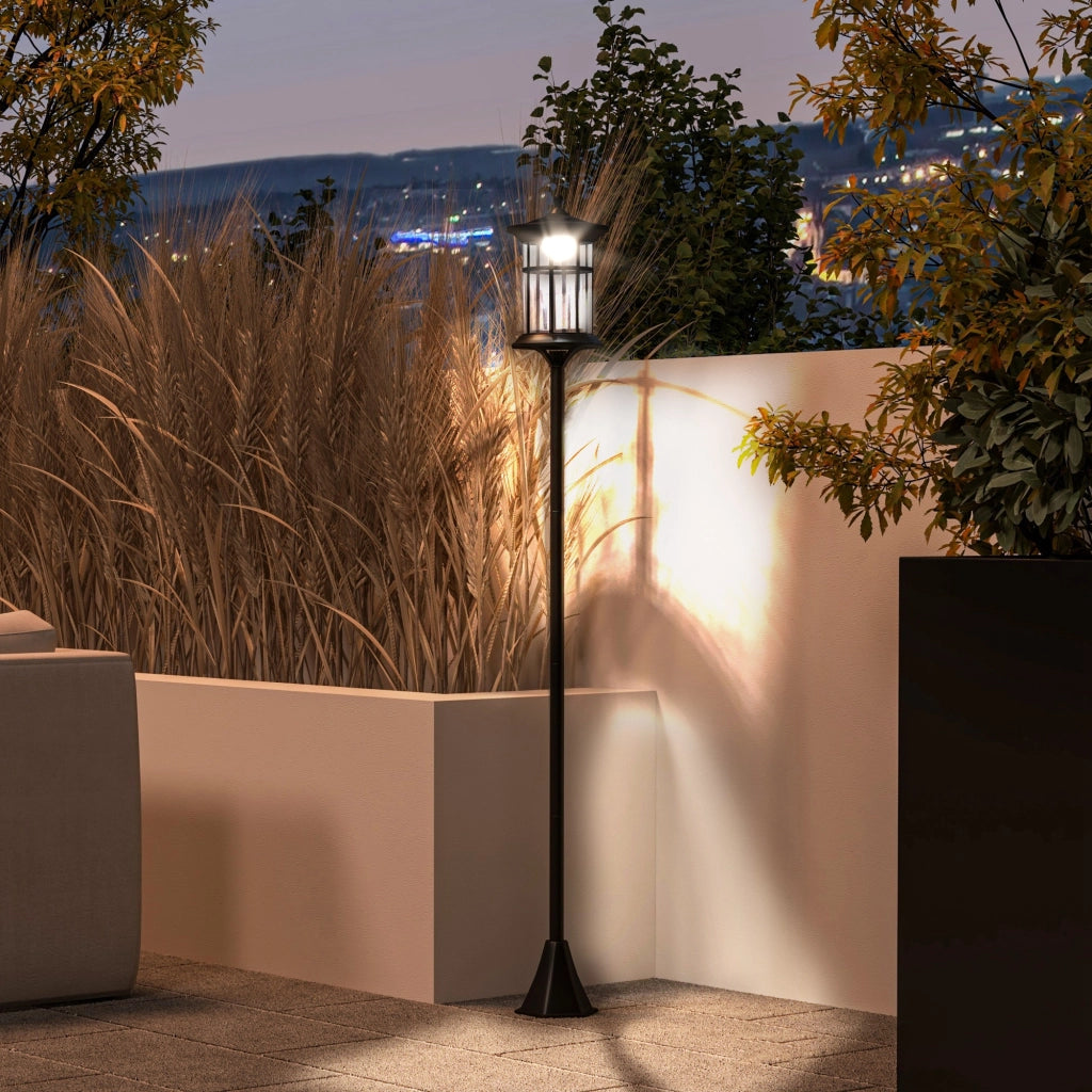 Lampione Solare da Giardino ¨C Minimal ¨C Nero 184cm IP44 LED