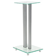 Supporti per Altoparlanti 2pz Vetro Temperato a Colonne Argento 50674