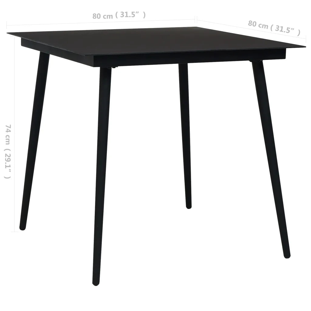Set da Pranzo da Esterni 3 pz in Corda di Cotone e Acciaio Nero 3058277