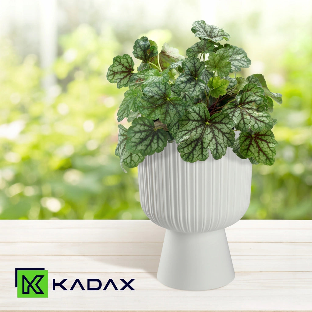 Vaso da fiori KADAX, vaso da fiori da giardino, copertura in plastica, 18 cm, supporto per fiori, bianco