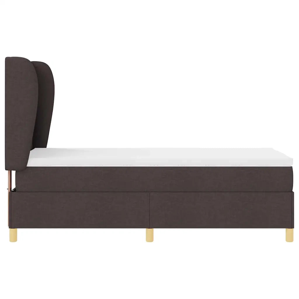 Letto a molle con materasso Marrone Scuro 190 x 90 cm Tessuto 3340728
