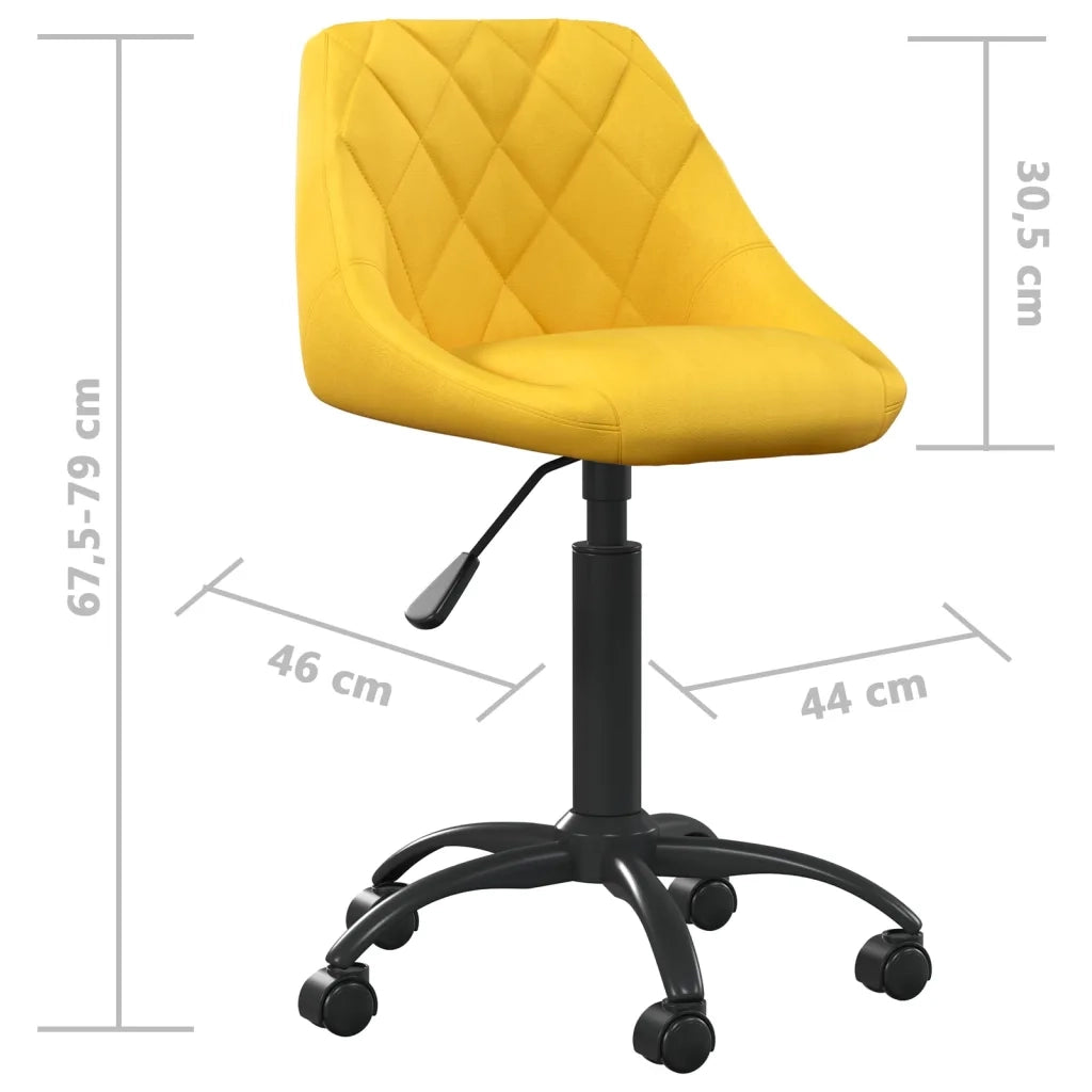 Sedia da Ufficio Giallo Senape in Velluto 3088853