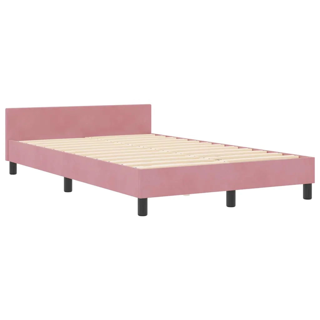 Letto a molle con testiera Rosa 120 x 200 cm Velluto 3344938