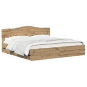 Bed Frame with Storage and Headboard Artisan Oak 180 x 200 cm 3445830