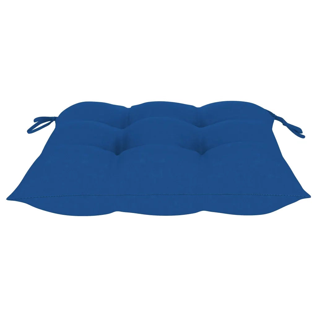 Sedia a Dondolo con Cuscino Blu in Massello di Teak 3062782