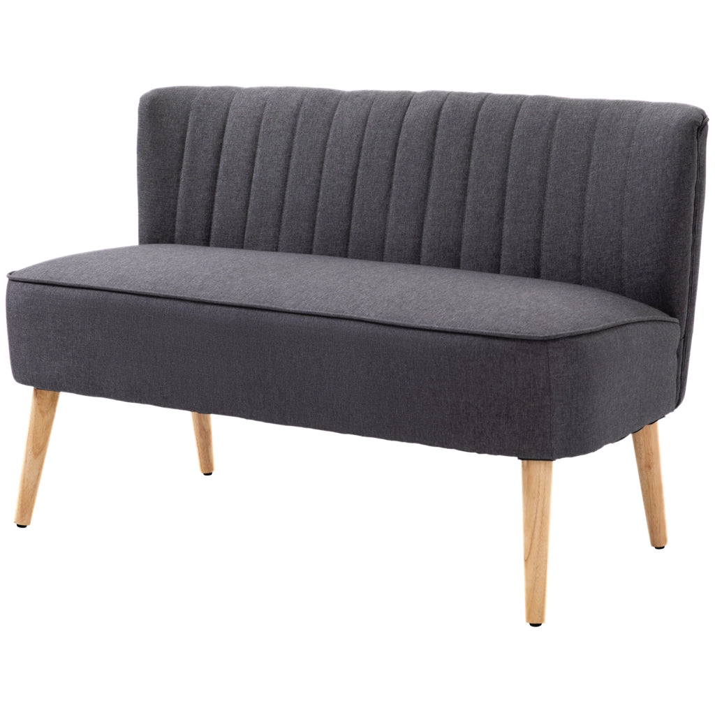 Divano 2 Posti in Tessuto ¨C Minimal ¨C Grigio Scuro, 117x56.5x77 cm