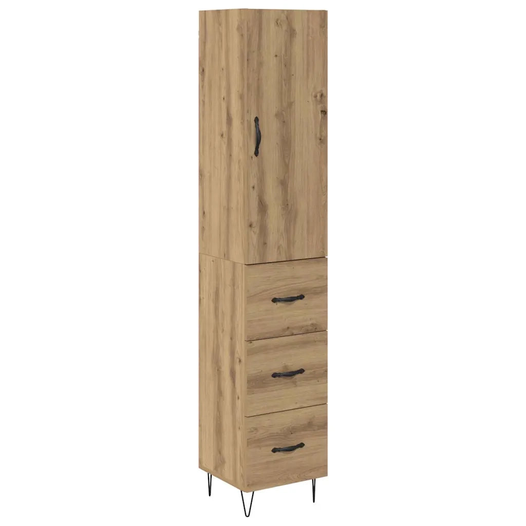 Credenza con Cassetto-Buffet-Armadio da cucina Rovere artigianale 69,5 x 34 x 180 cm 814507