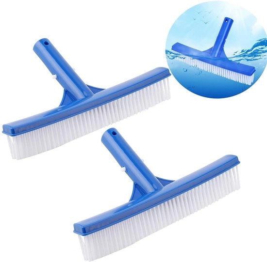 Set di spazzole per piscina in plastica - 2 pezzi - per parete o fondo piscina - ampio campo di applicazione - 25cm x 4.7cm
