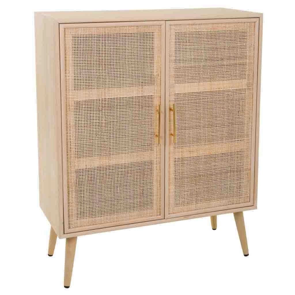 Credenza in MDF e rete, marrone, 80x37x101 cm