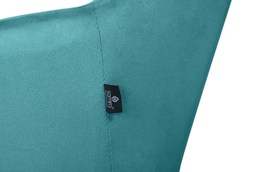 Poltrona ufficio regolabile in altezza in velluto verde petrolio - Louise - PL26LOPM