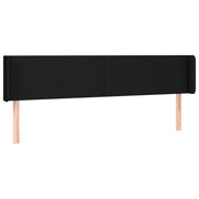 Testiera | Testata ad Orecchio Nera 183x16x78/88 cm in Tessuto
