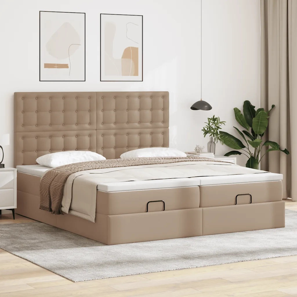 Struttura Letto Pouf con Materassi 200x200cm Similpelle 3314512