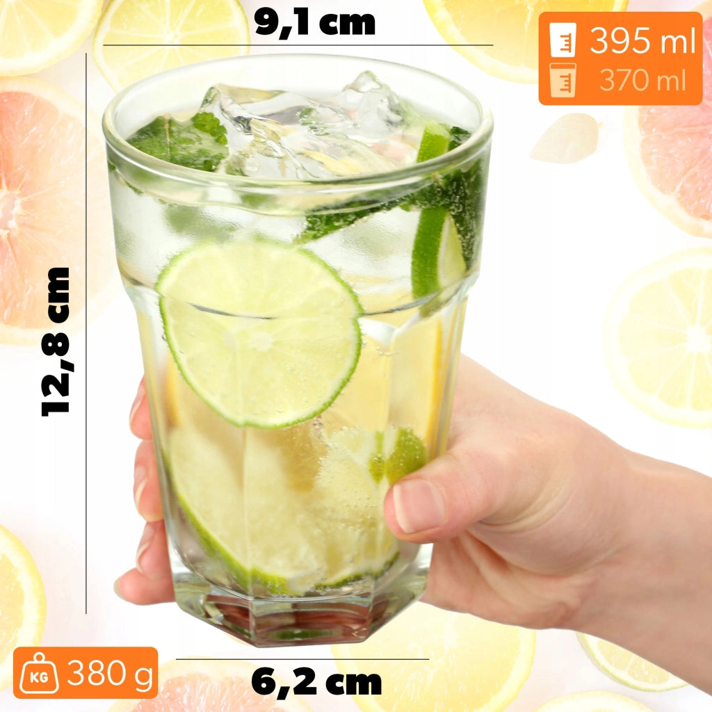 Set di 6 bicchieri alti KADAX da 370 ml per succhi e acqua.