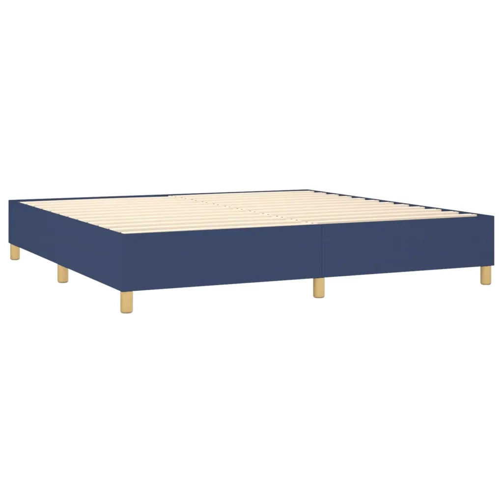 Letto a Molle Materasso e LED Blu 200x200cm in Tessuto 3138907