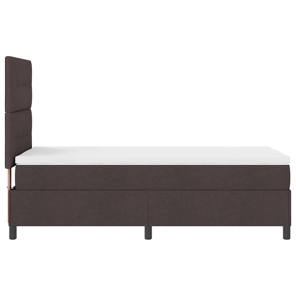 Letto a molle con materasso Marrone Scuro 80 x 200 cm Tessuto 3339346