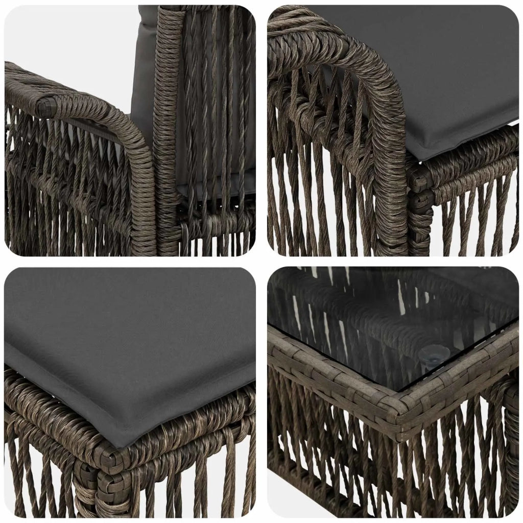 Set Divano da Giardino 11 pz Grigio e Grigio Scuro polyrattan 3436700