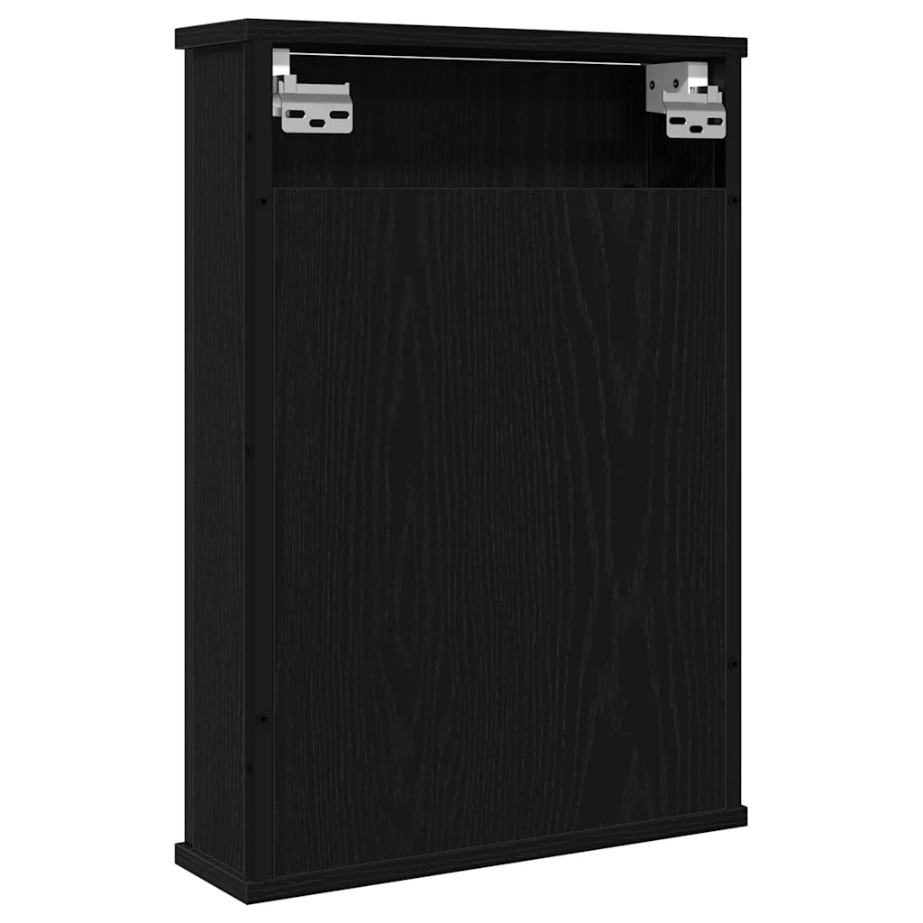 Mobile da Bagno con Specchio Rovere Nero 42x12x60 cm Truciolato 862231