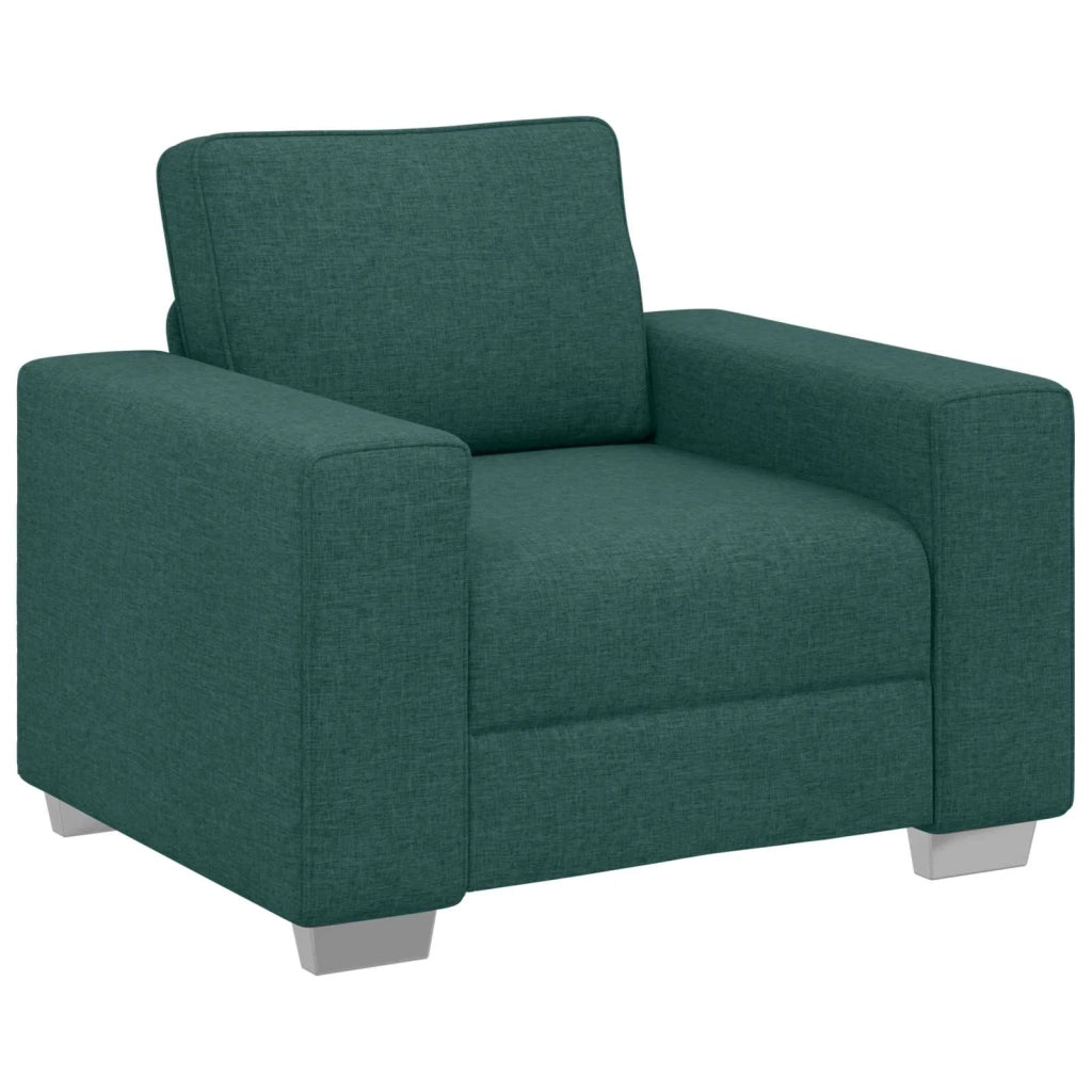 Divano 3 pcs Verde Scuro 219 x 80 x 82 cm Tessuto misto lino 3324663