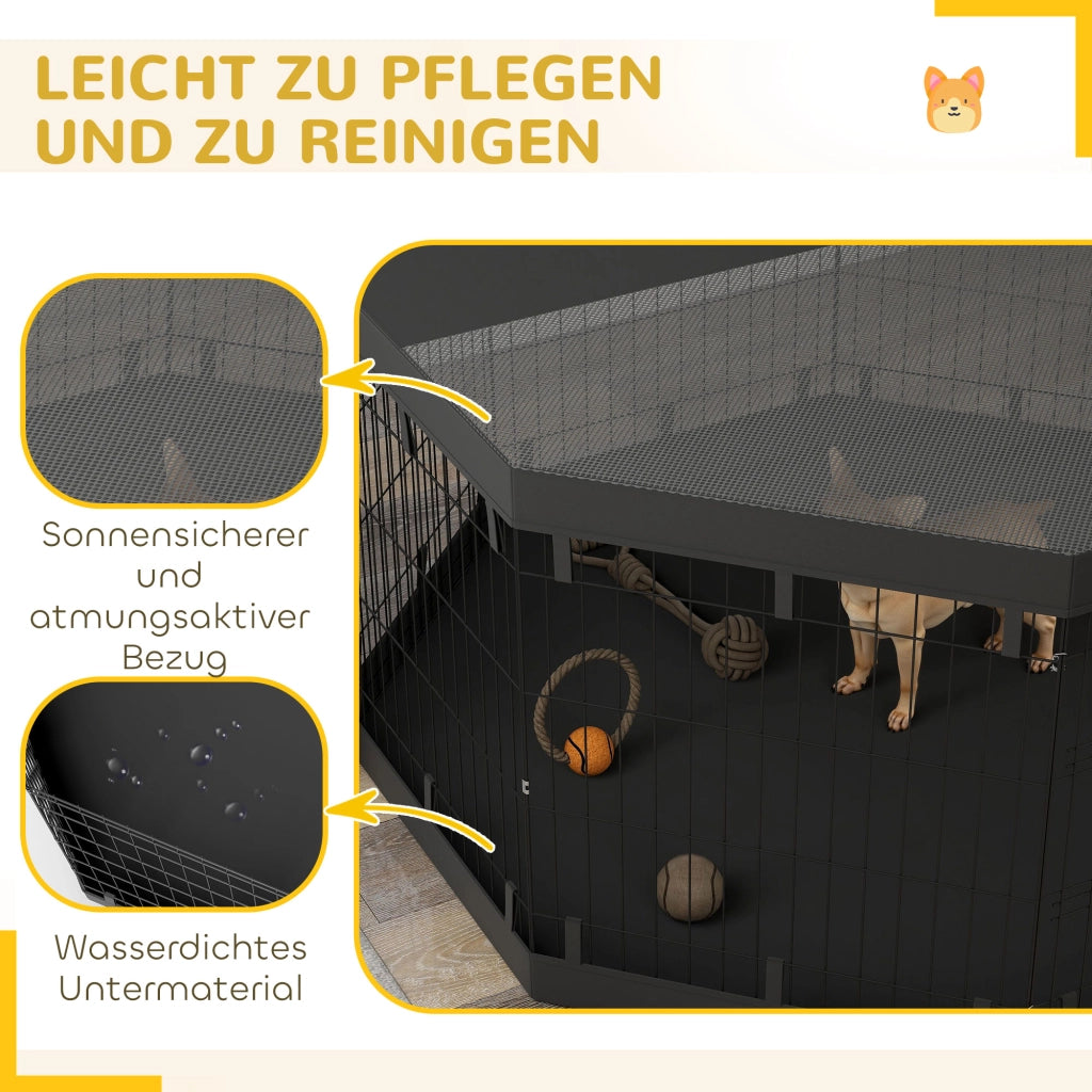 Recinto per Cani ¨C zephmum ¨C Grigio 8 Pannelli 250x100x76 cm