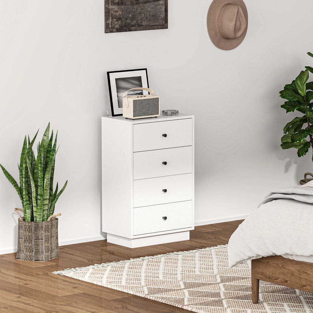 Cassettiera Sideboard con 7 Cassetti ¨C Minimal ¨C Legno Bianco 47x29x75 cm