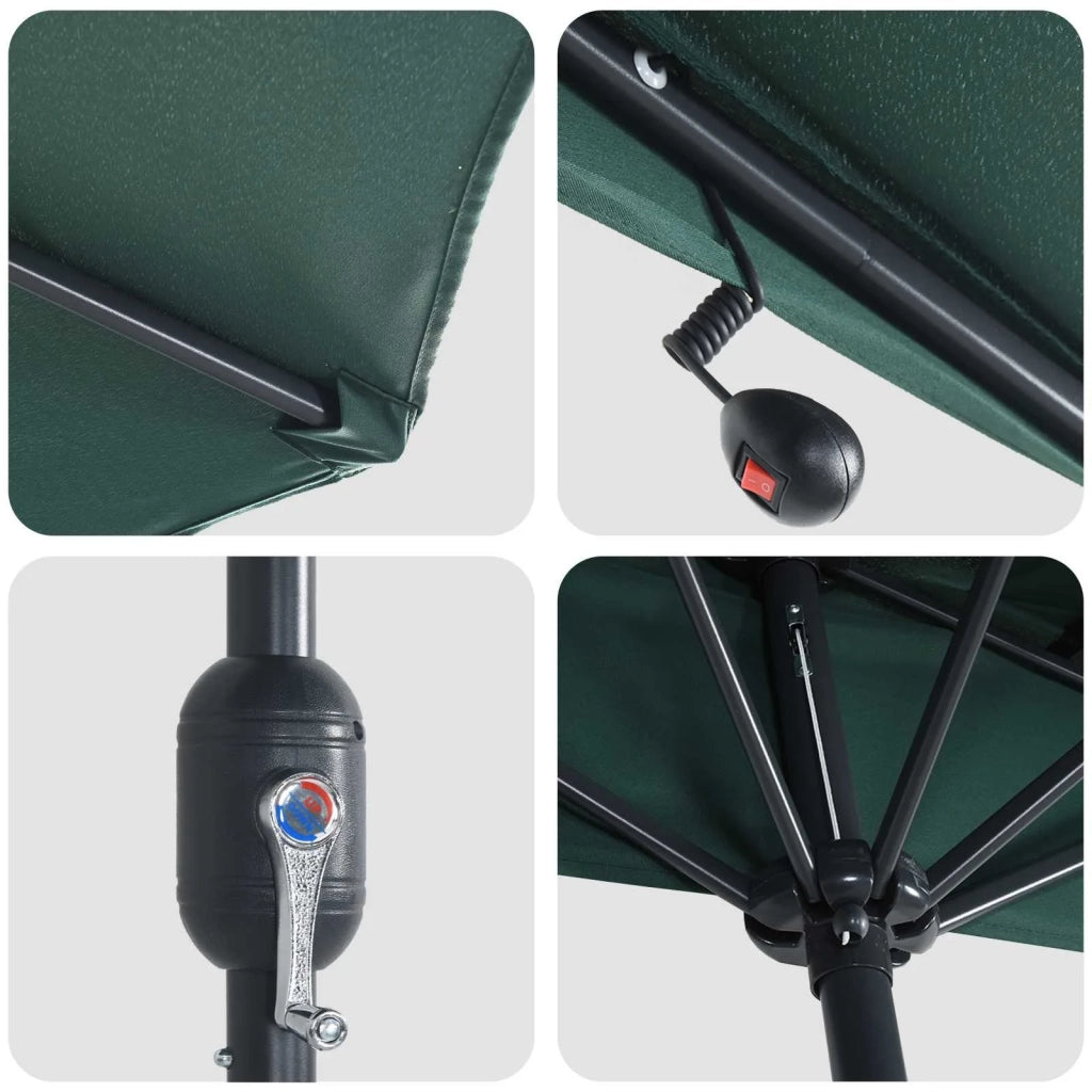 Ombrello da giardino Verde 294 x 150 x 224 cm 42003268