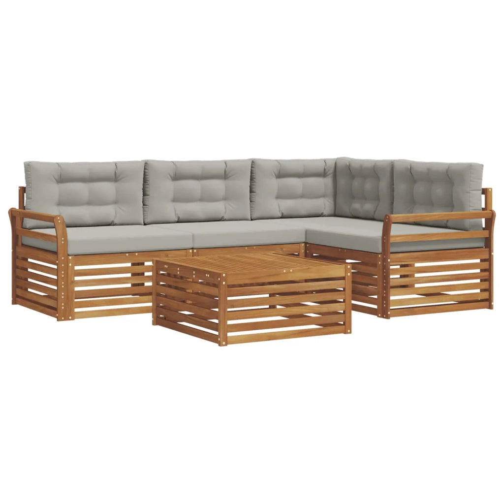 Set di divani da esterno 5 pcs Grigio Naturale e Chiaro 3373421