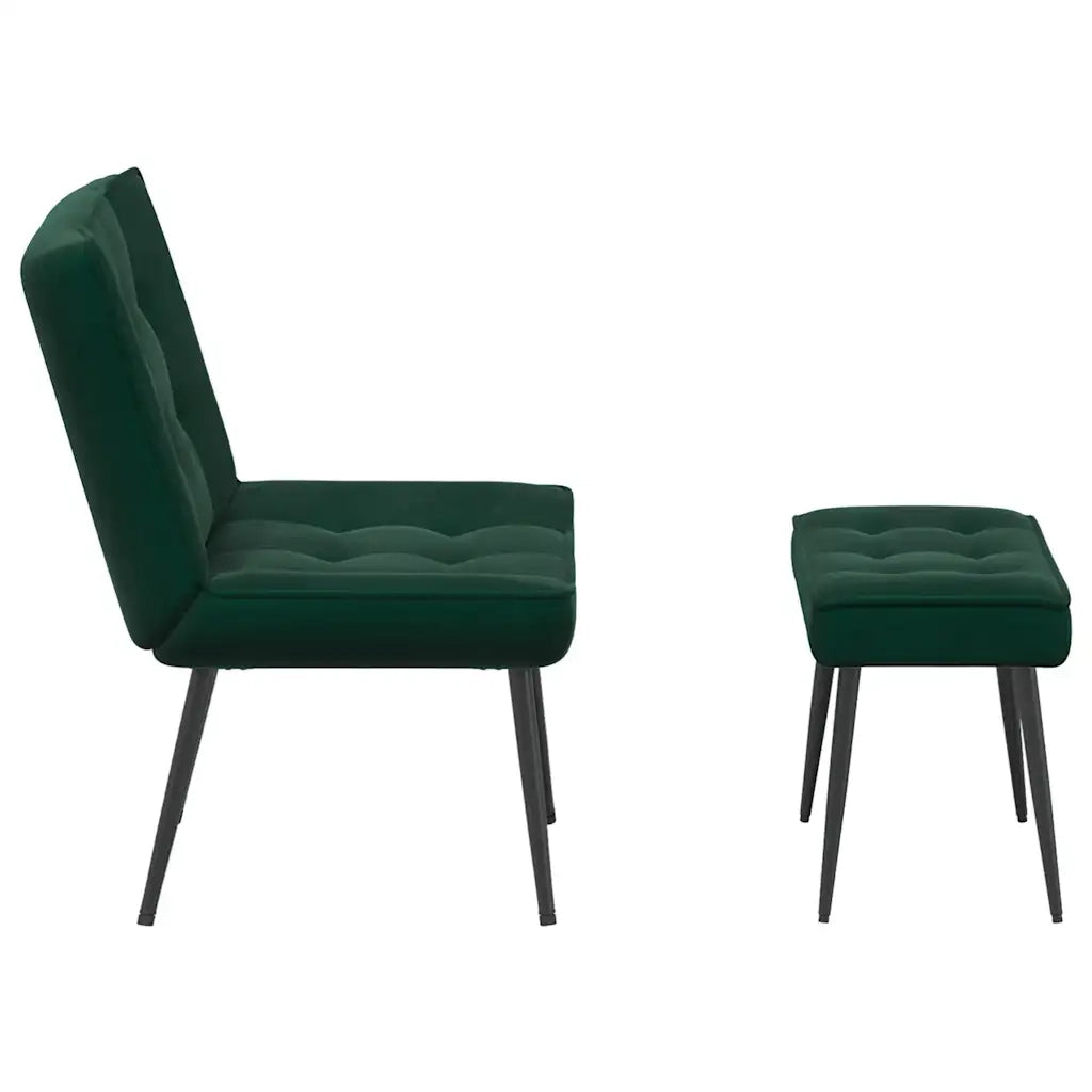 Poltrona Relax con Poggiapiedi Verde Scuro in Velluto 4012329
