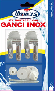 MAURY'S KIT MONTAGGIO PER COPRI WC CON GANCI INOX