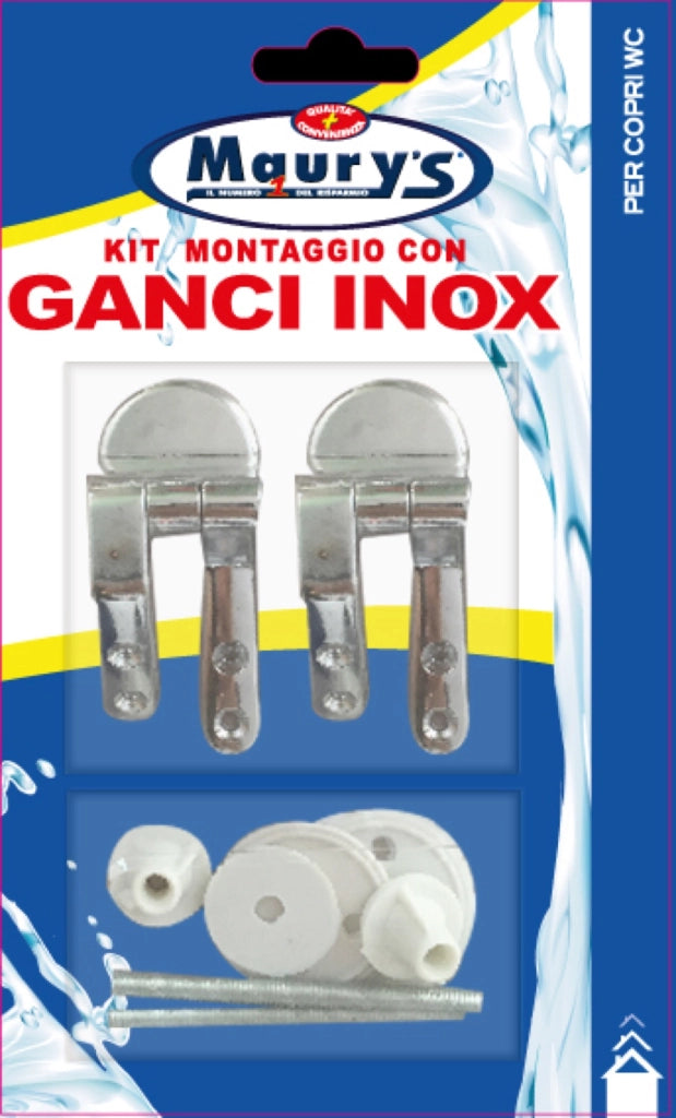MAURY'S KIT MONTAGGIO PER COPRI WC CON GANCI INOX