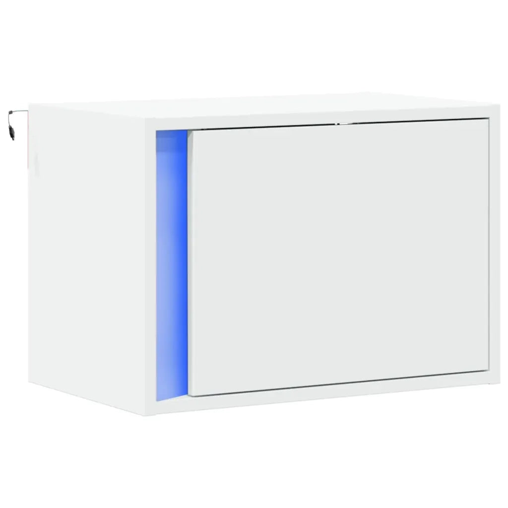 Comodino a Parete con Luci LED Bianco 852089