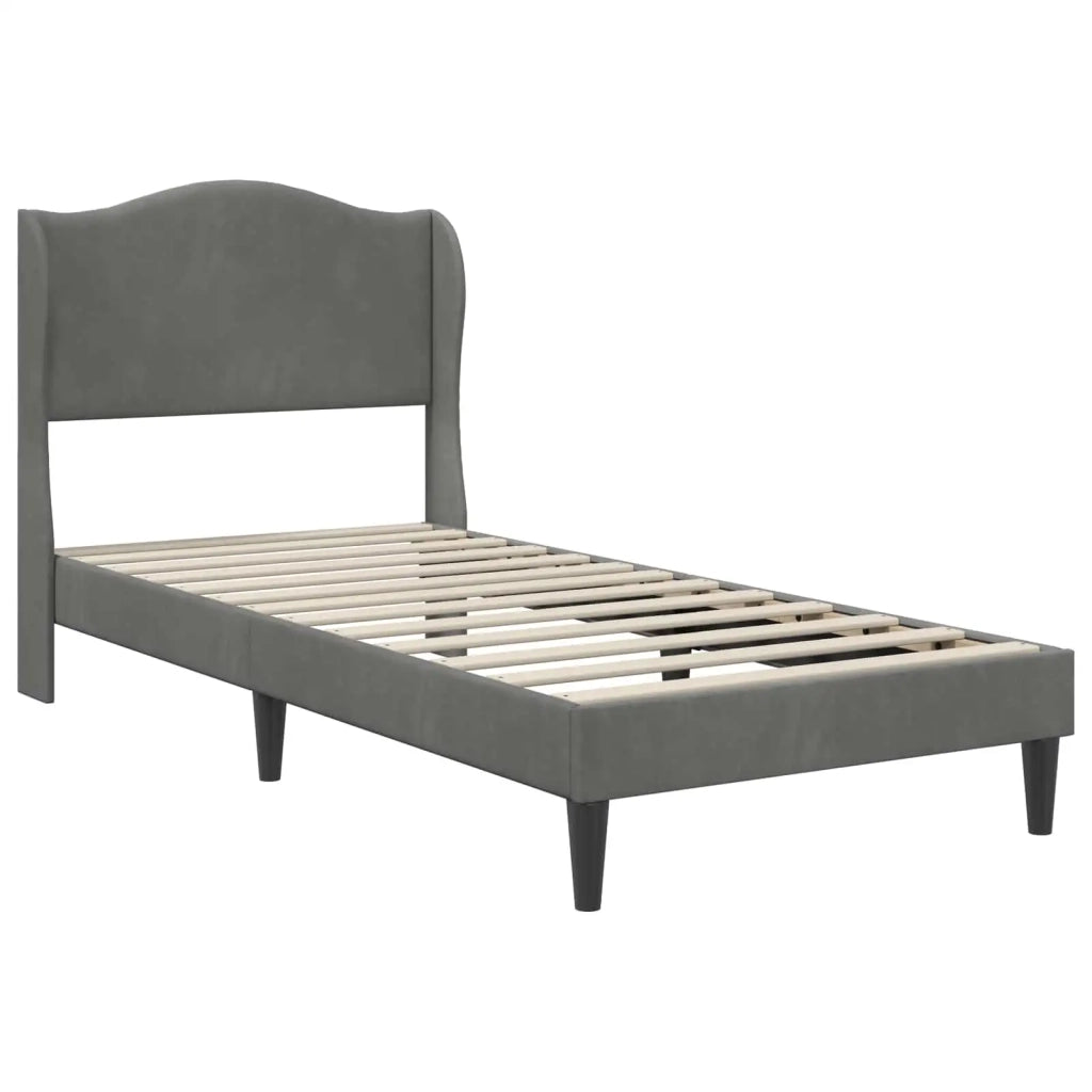 Struttura del letto-Giroletto Grigio Scuro 80 x 200 cm Velluto 705903