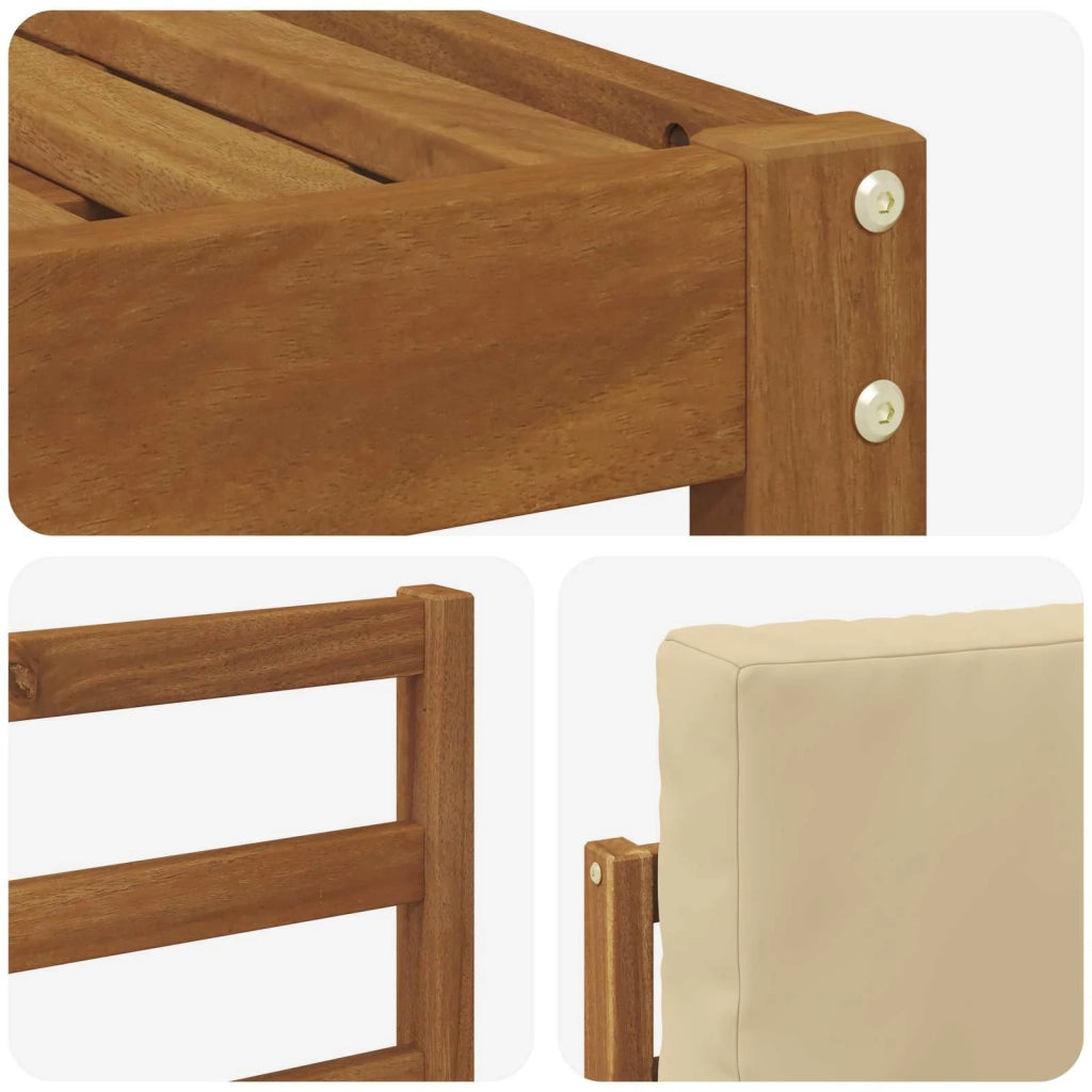 Set di divani da esterno con cuscino 7 pcs Naturale e Beige 3366696