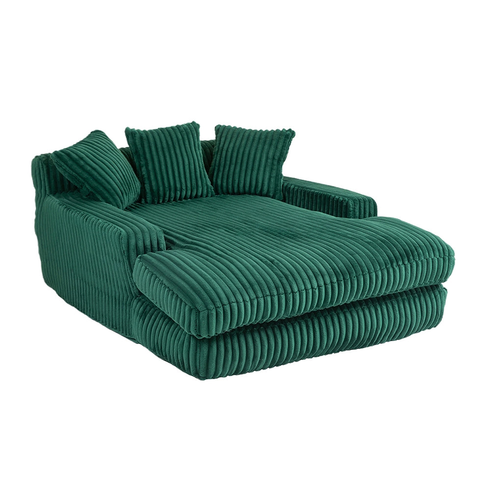Cloud couch - Xylo - Velluto coste 3 cuscini verde smeraldo