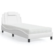 Letto Viana con Materasso Bianco 80x200 cm in Similpelle
