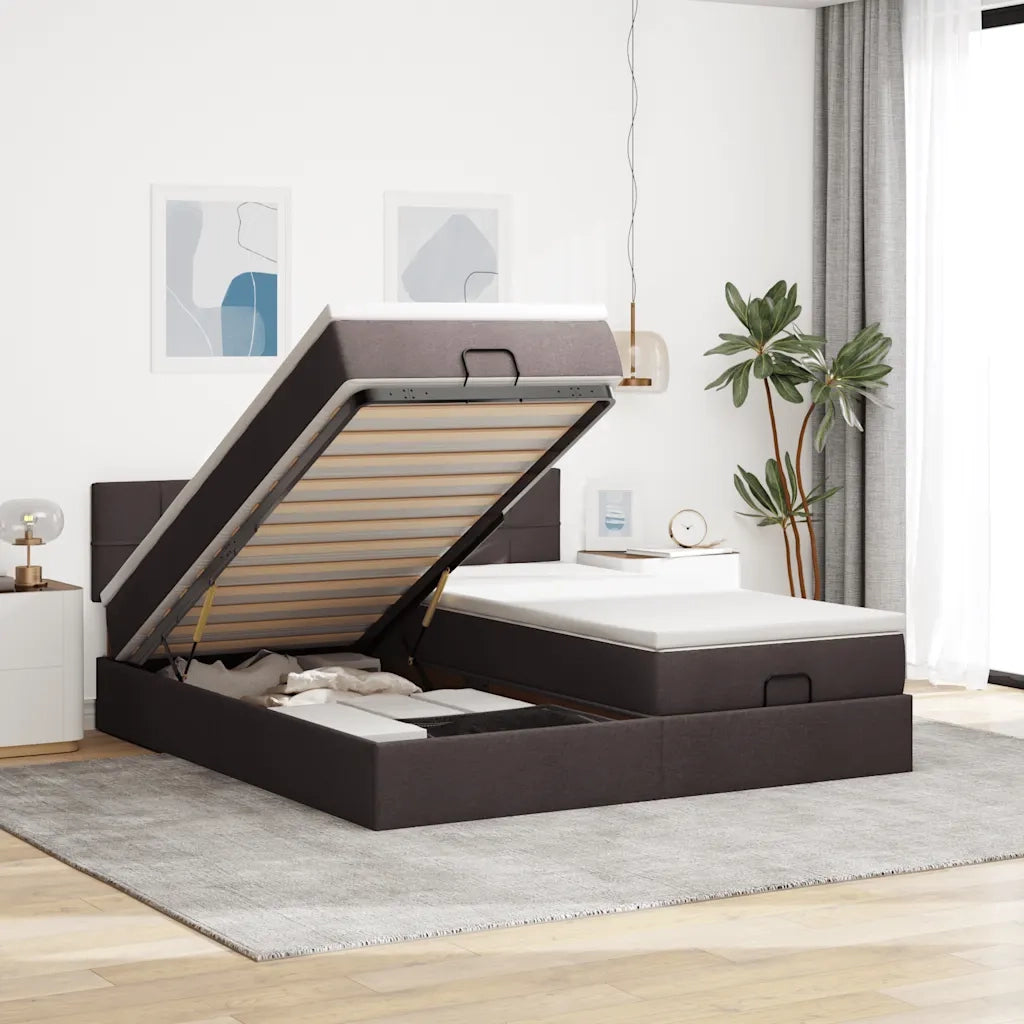 Struttura Letto Pouf con Materassi 180x200 cm in Tessuto 3311997