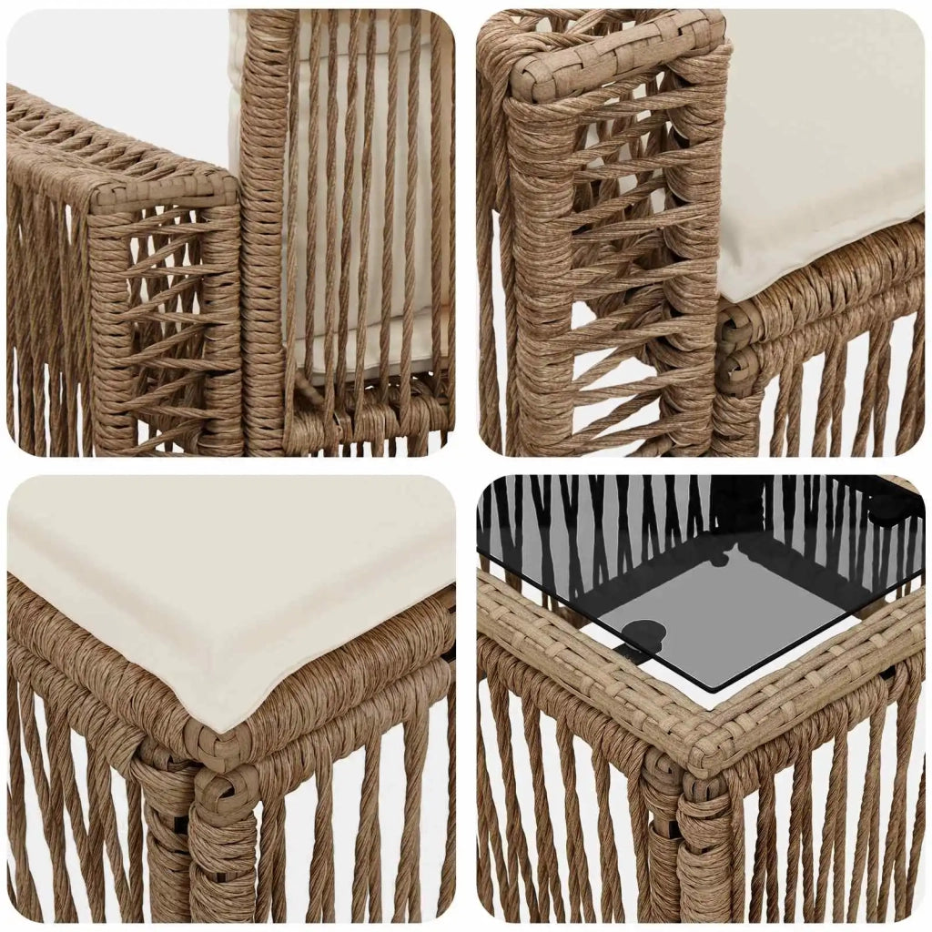 Set Divano da Giardino 8 pz Beige polyrattan 3435063